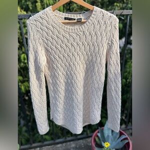 JEANNE PIERRE Cream Cable Knit Sweater